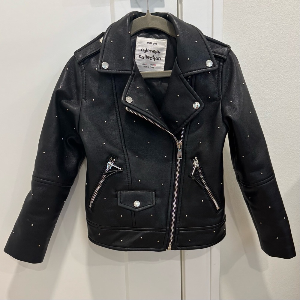 Girls studded moto jacket